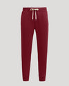 Dark Maroon Fleece French Terry Joggers with drawstring and ribbed cuffs.