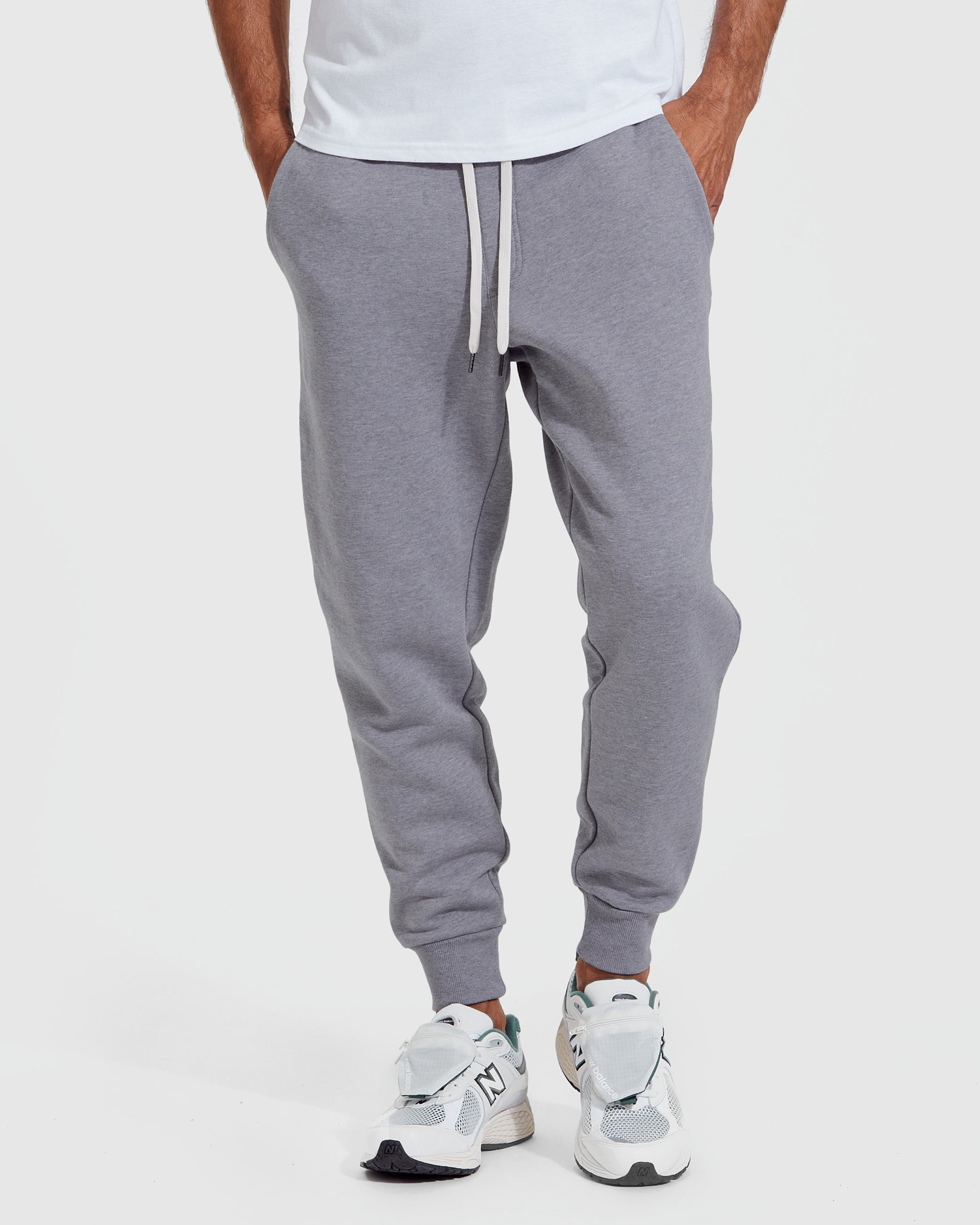Heather Gray Fleece French Terry Joggers – True Classic