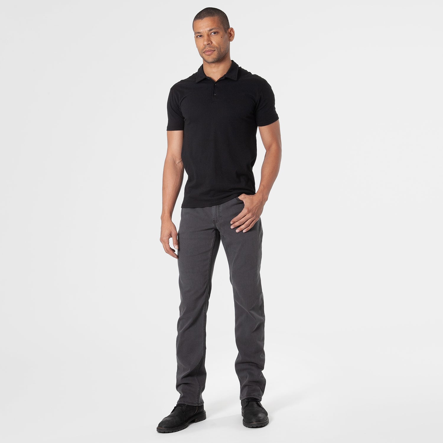 Gray Wash Straight Fit Comfort Jeans