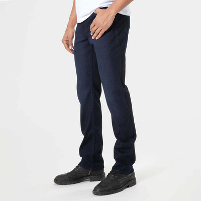 Straight High‑Stretch Jeans