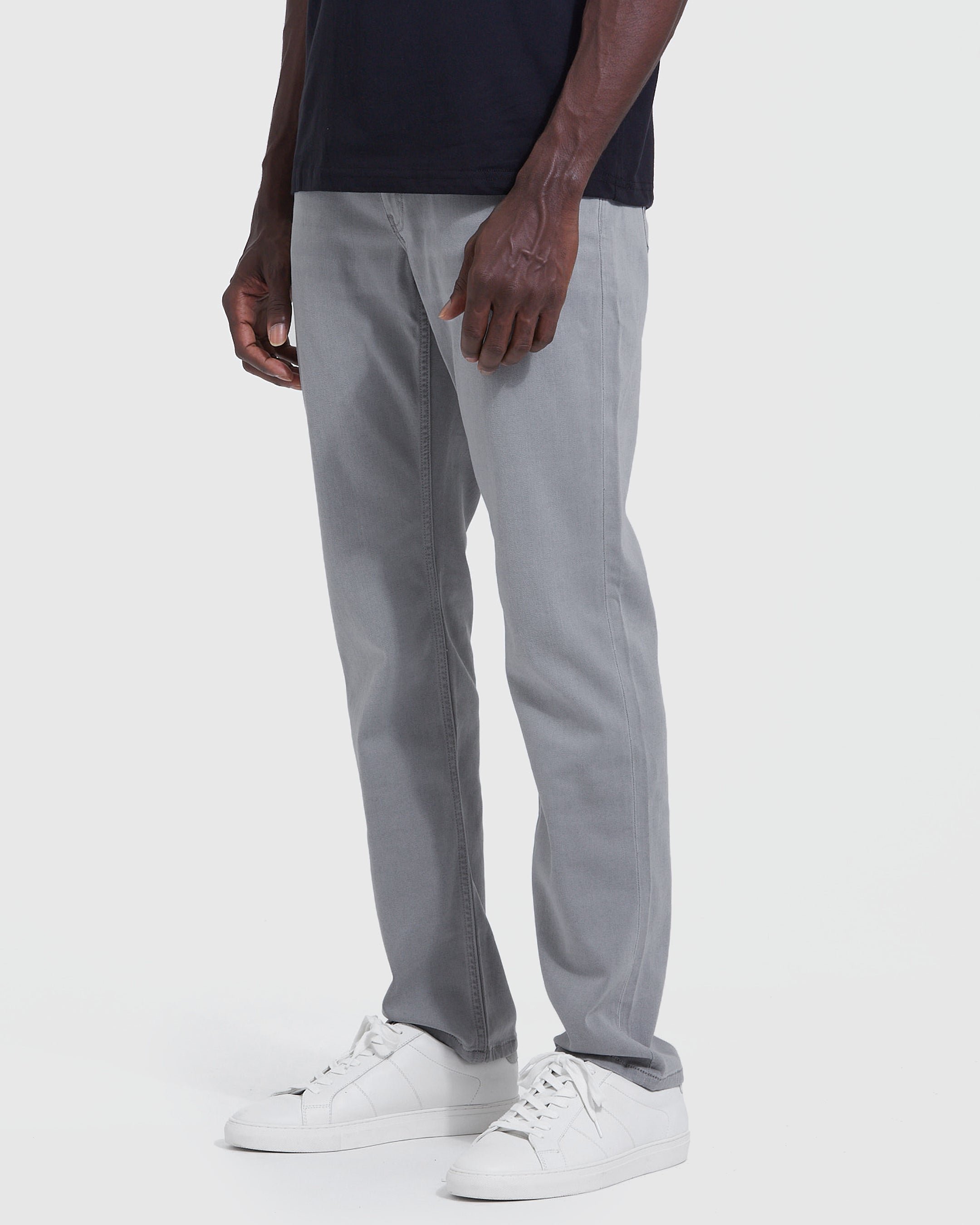 Medium Gray Wash Straight Fit Comfort Jeans