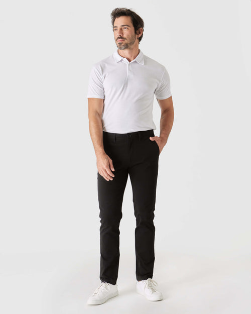 Black Cotton Twill Chino Trousers