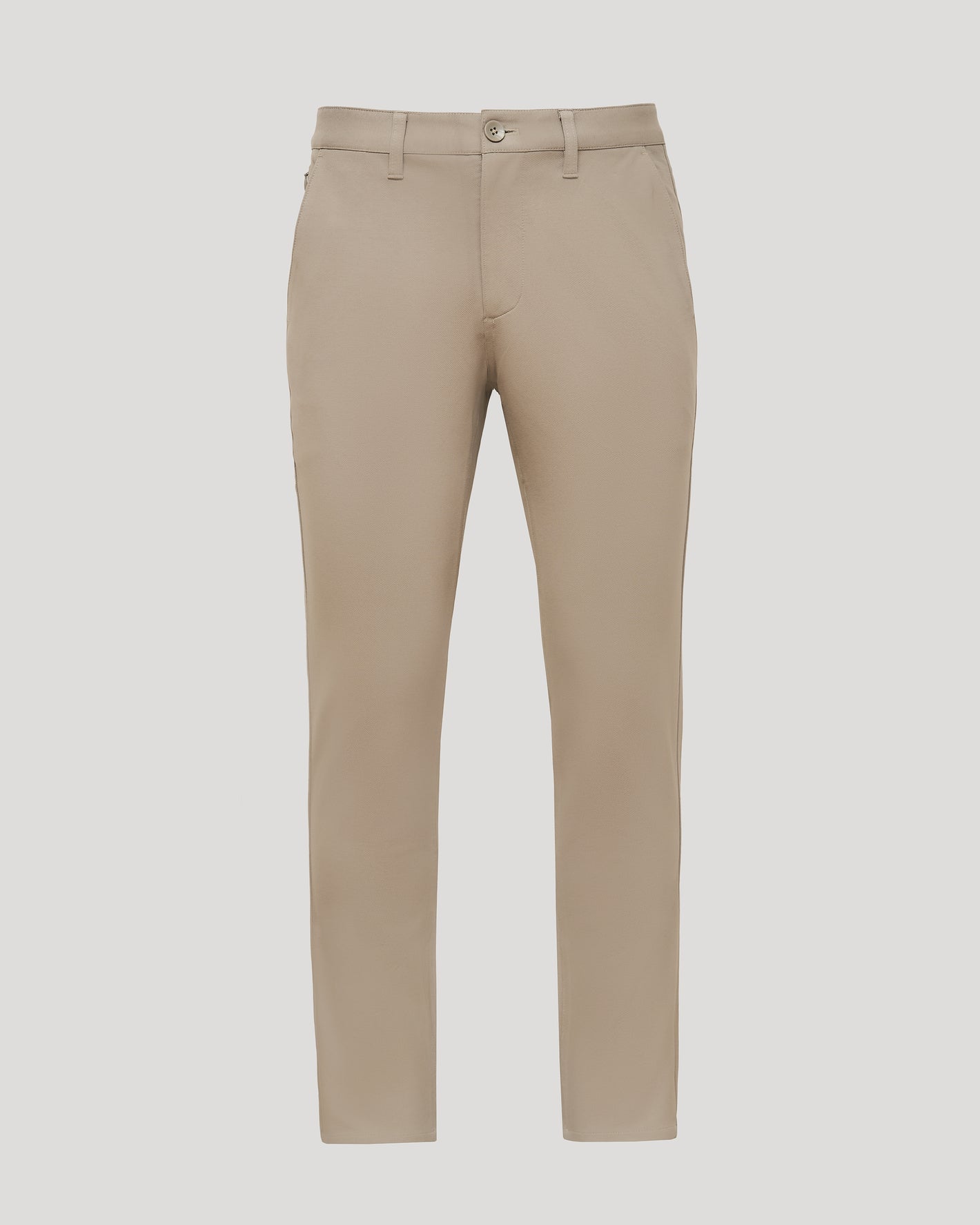 Khaki Slim Chino Pants 2.0 against grey background.