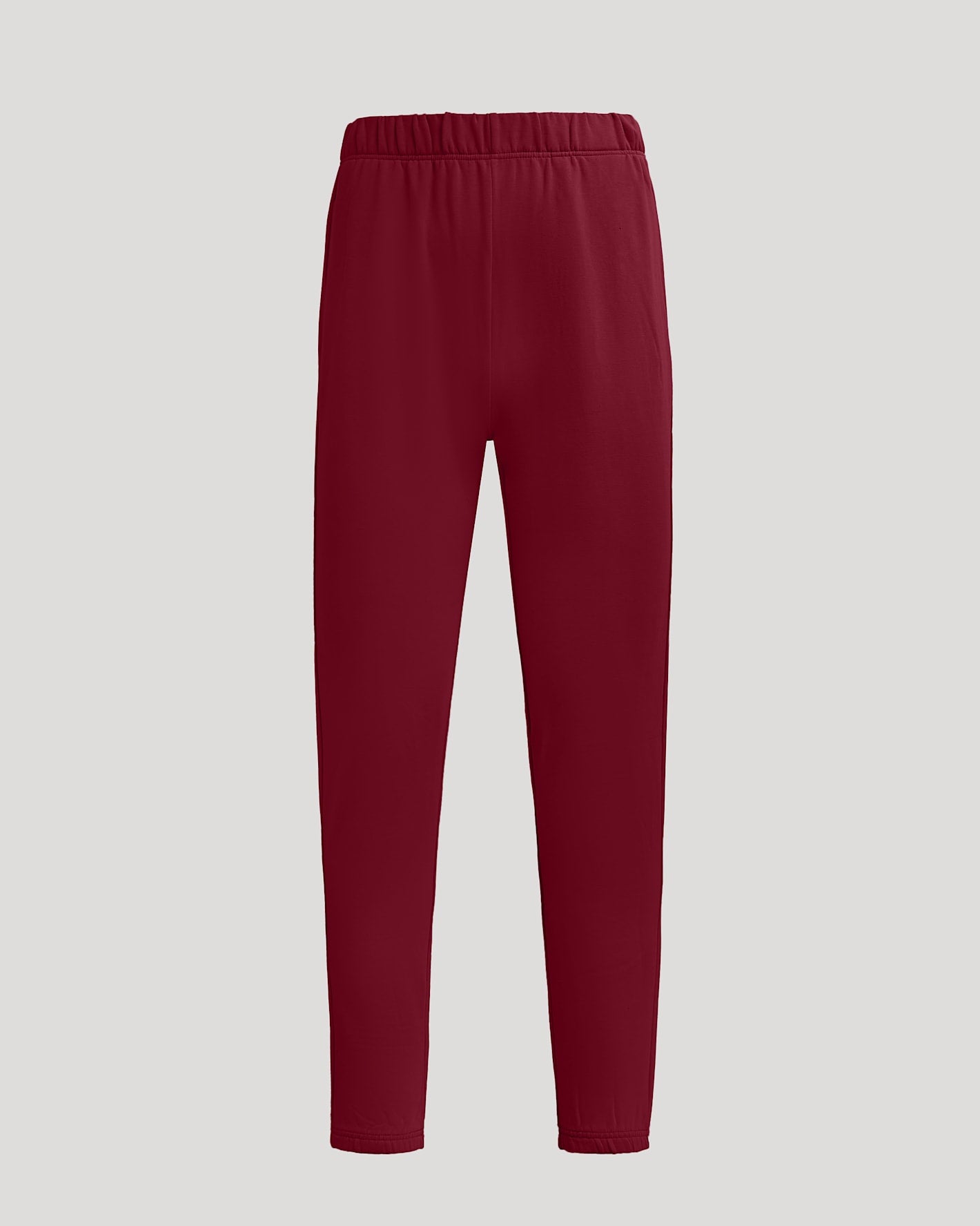 Womens Dark Maroon Relaxed Joggers with elastic waistband and cuffs.