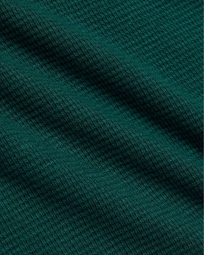 Waffle Henley & Waffle Pants Set - Deep Emerald