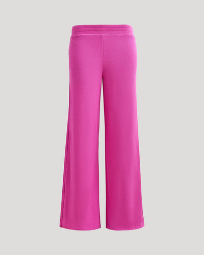 Waffle Wide Leg Pants - Electric Fuchsia