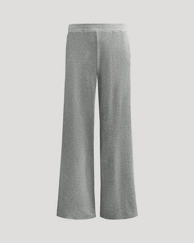 Waffle Wide Leg Pants - Heather Gray