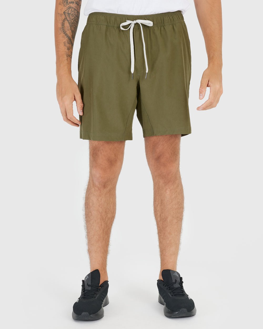 Military Green Active Quick Dry Short with Liner