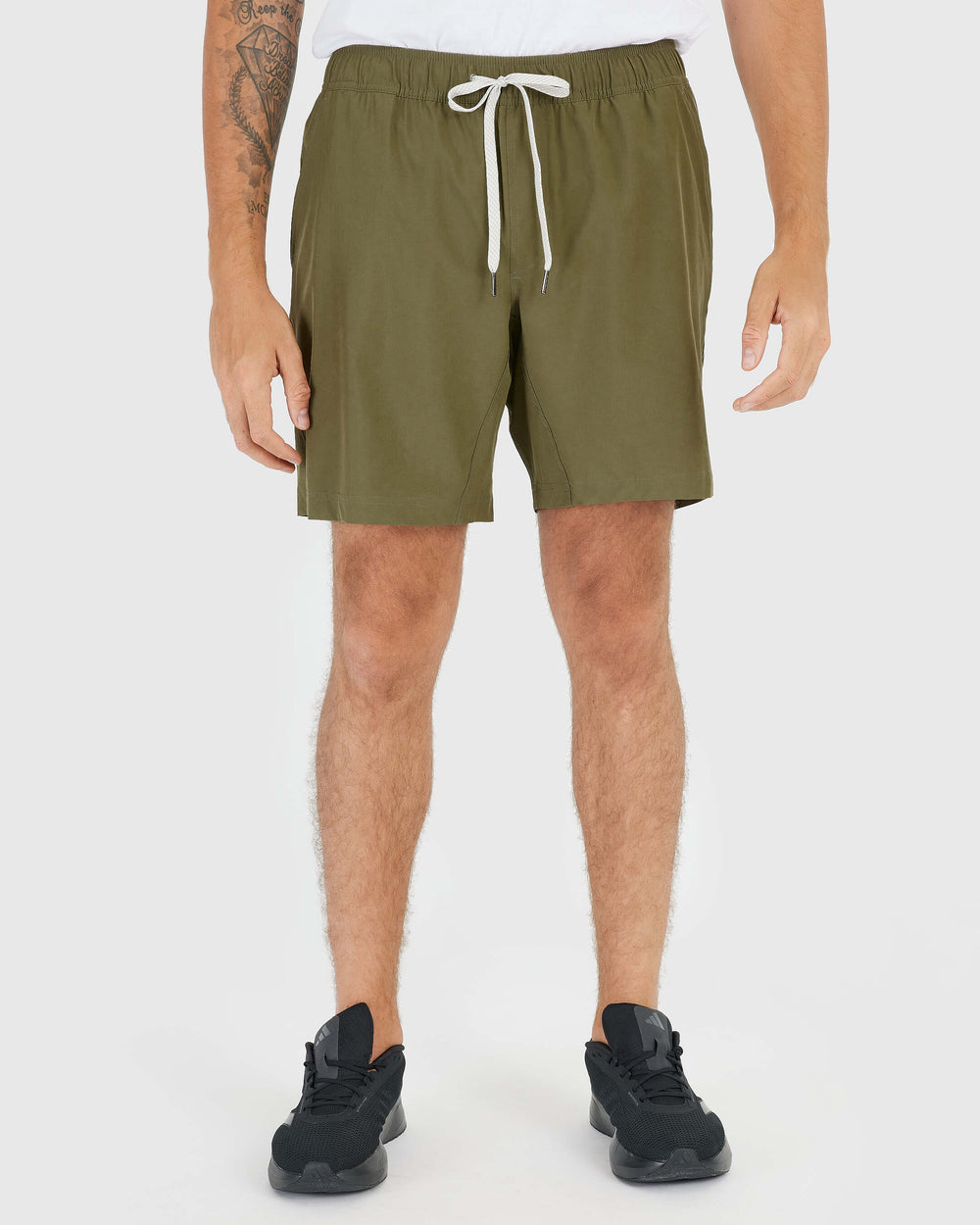 Military Green Active Quick Dry Shorts with Liner