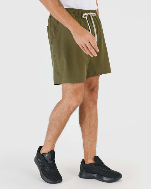Military Green Active Quick Dry Shorts with Liner
