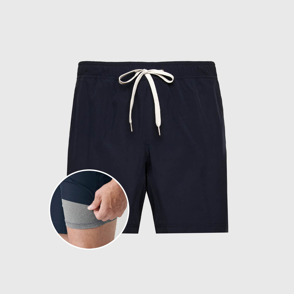 Navy Active Quick Dry Shorts with Liner