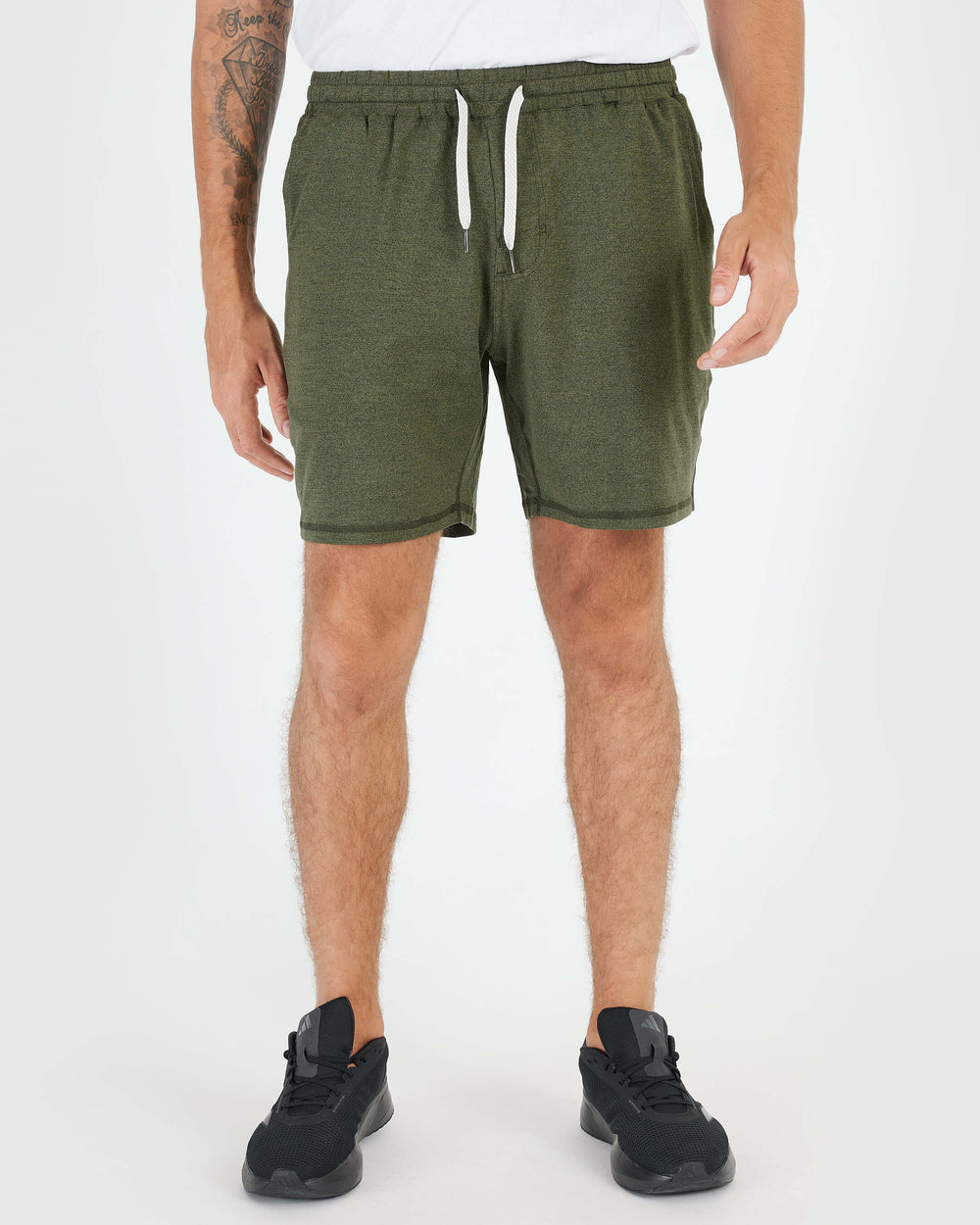 Dark Heather Military Green Active Comfort Shorts