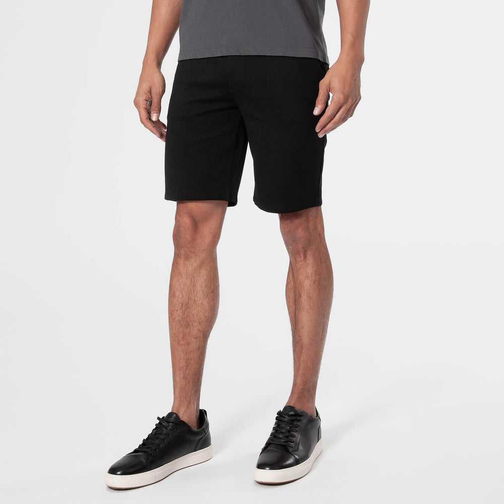 9" Black Comfort Knit Chino Shorts