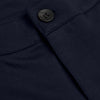 9 Khaki & Navy Comfort Knit Chino Shorts, close-up of navy fabric weave.
