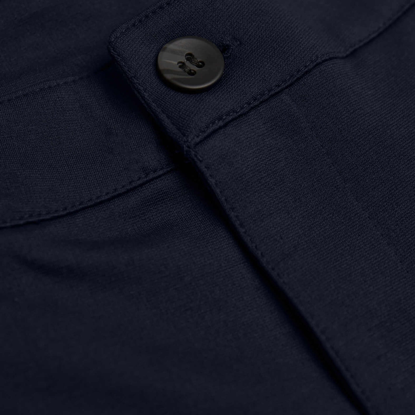 9 Khaki & Navy Comfort Knit Chino Shorts, close-up of navy fabric weave.
