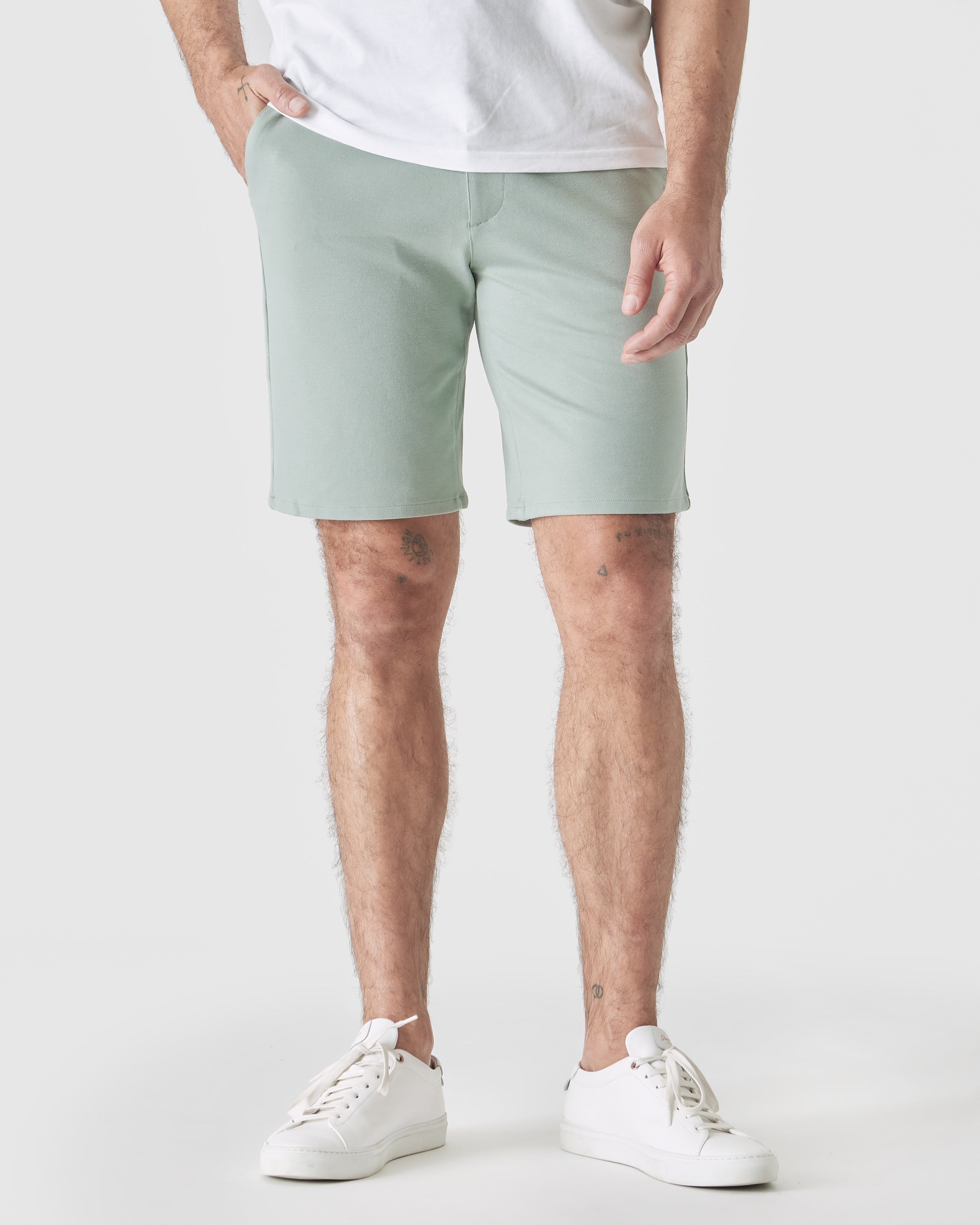 9" Slate Green Comfort Knit Chino Short