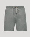 Medium Heather Gray Fleece French Terry Shorts with drawstring and pockets.