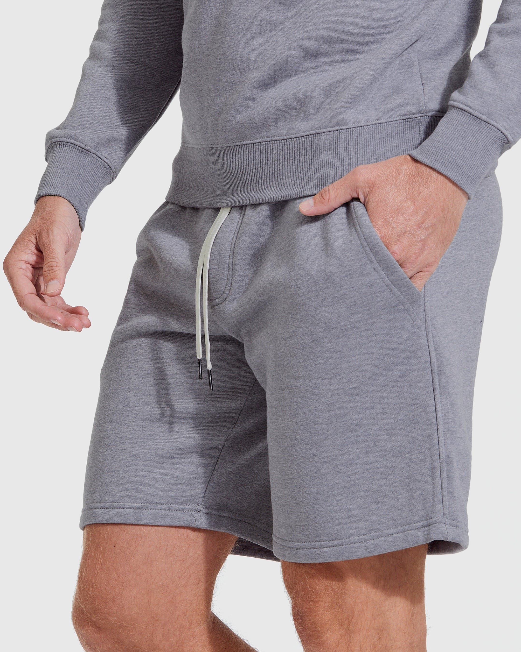 Heather Gray Fleece French Terry Shorts