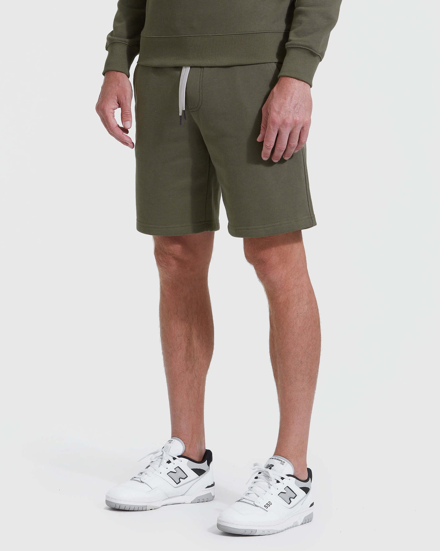 Military Green Fleeced French Terry Short
