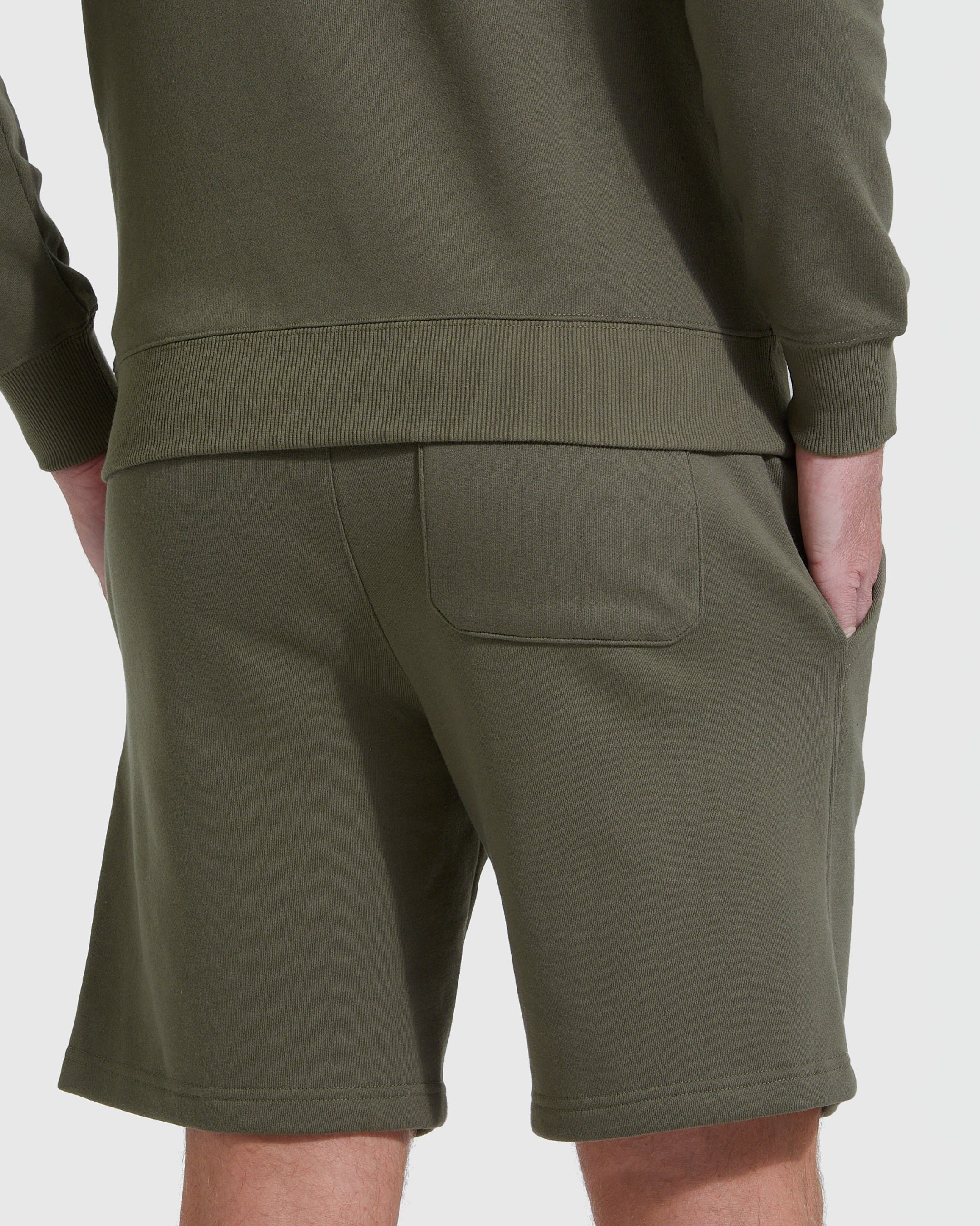 Military Green Fleece French Terry Short