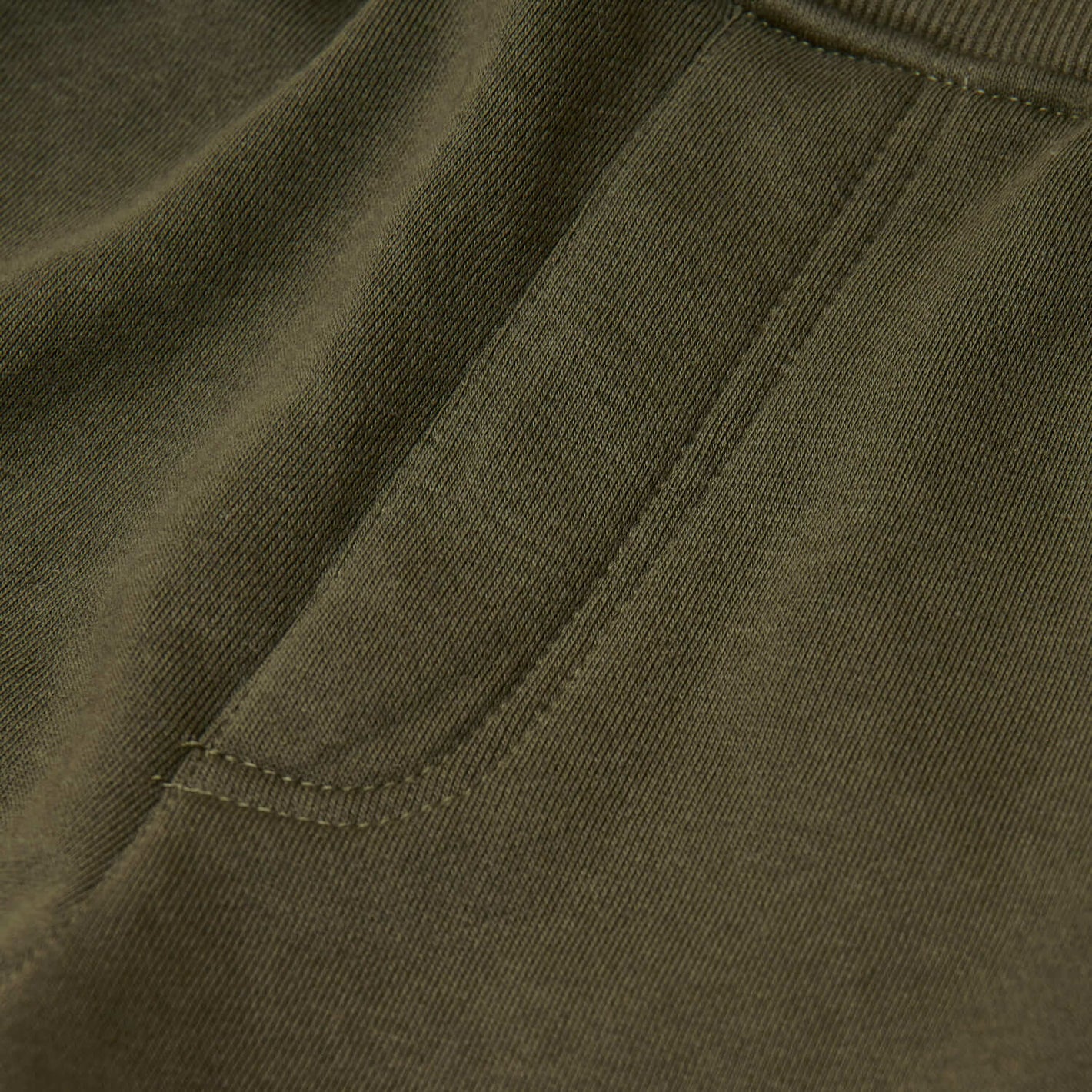 Military Green Fleeced French Terry Short