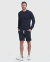 Navy Fleeced French Terry Short
