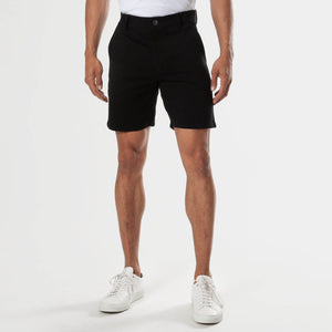 True Classic7" Black Comfort Knit Chino Shorts