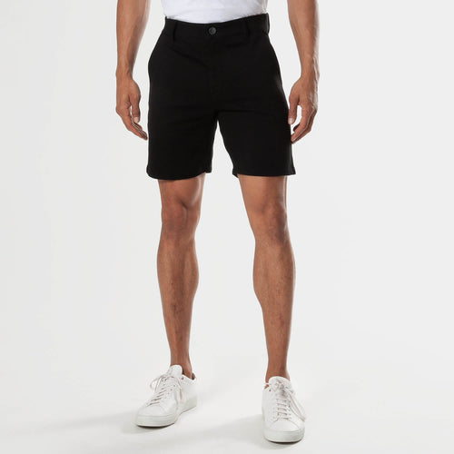 7" Black Comfort Knit Chino Shorts