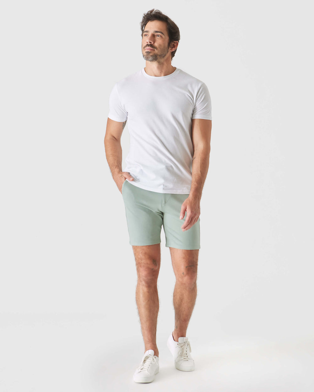 7" Slate Green  Comfort Knit Chino Shorts