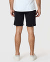 Back view showcasing 9 Black Classic Twill Shorts, emphasizing durability and comfort.