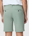 Meadow Twill Short, rear view showing belt loops and welt pockets.