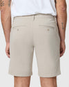 Back view of Sandstone Twill Short, featuring belt loops and buttoned welt pockets.