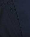 7 Navy Classic Twill Shorts with concealed zipper and precise stitching.