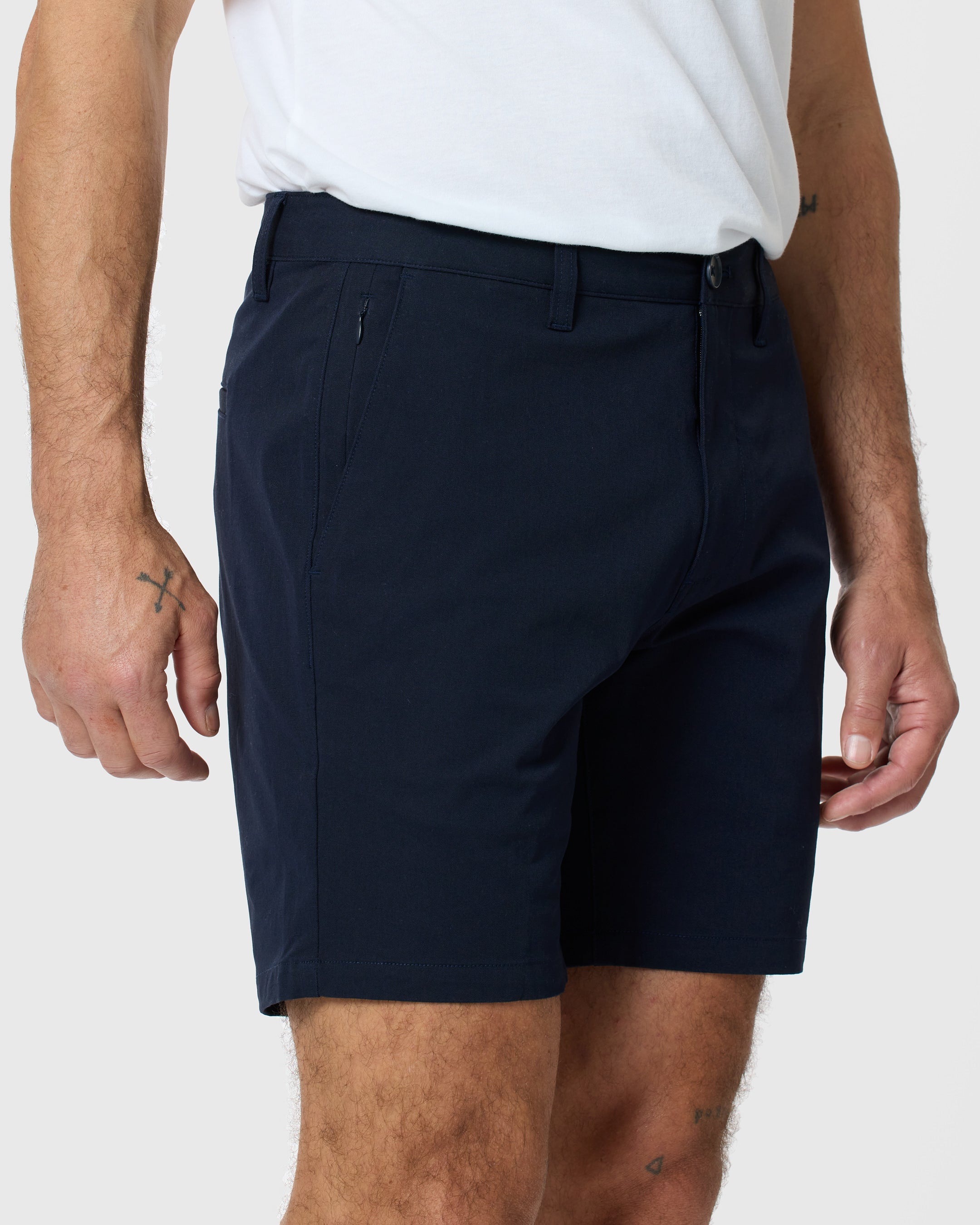 7" Navy Classic Twill Shorts