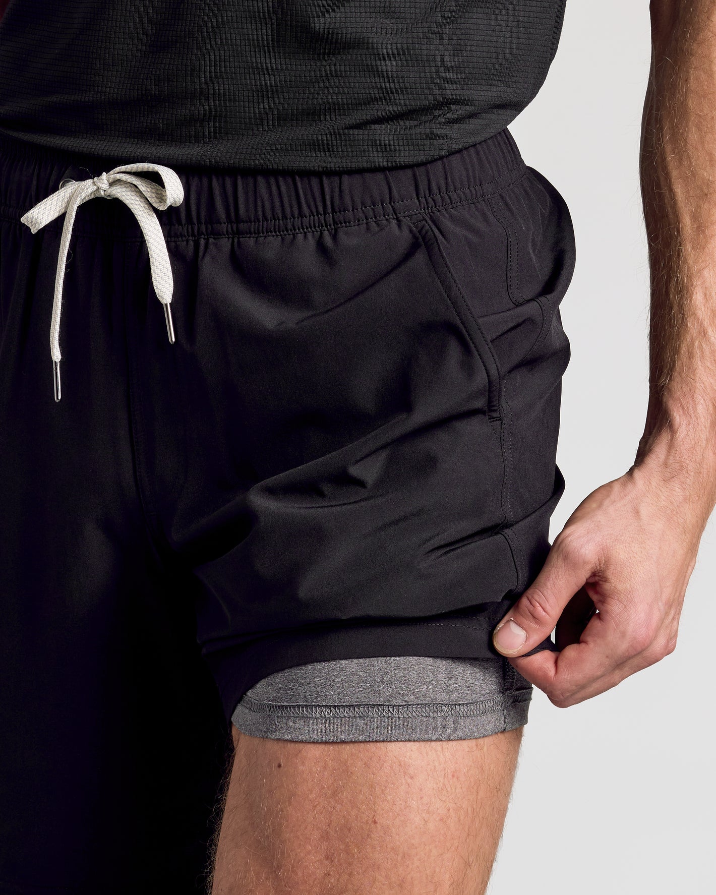 9 All Black Active Quick Dry Shorts 3-Pack showcasing dual-layer design.