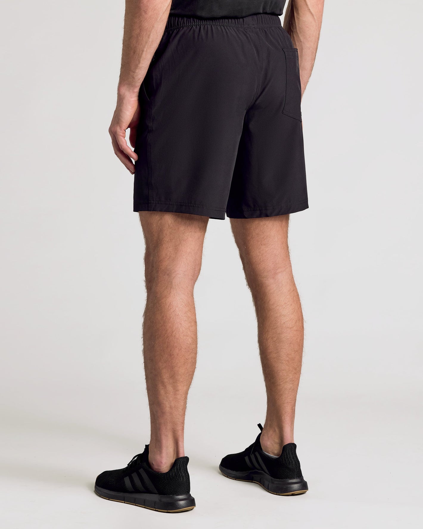 Back view of 9 All Black Active Quick Dry Shorts.