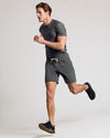 Man wearing 9 All Carbon Active Quick Dry Shorts 2-Pack running.