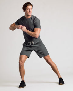 True ClassicMan demonstrating exercise in 9 All Carbon Active Quick Dry Shorts.
