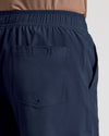 Navy 9 Active Quick Dry Shorts showing elastic waistband and back pocket.