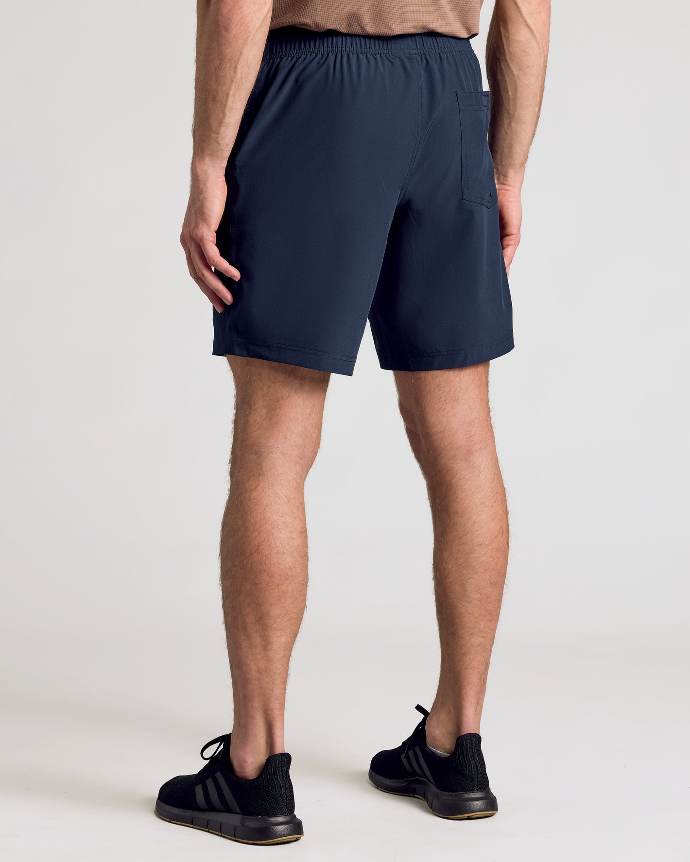 Navy 9 Active Quick Dry Shorts with elastic waistband and back pocket.