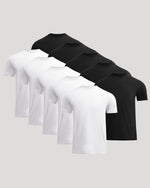 Black & White Short Classic Crew Neck 10-Pack