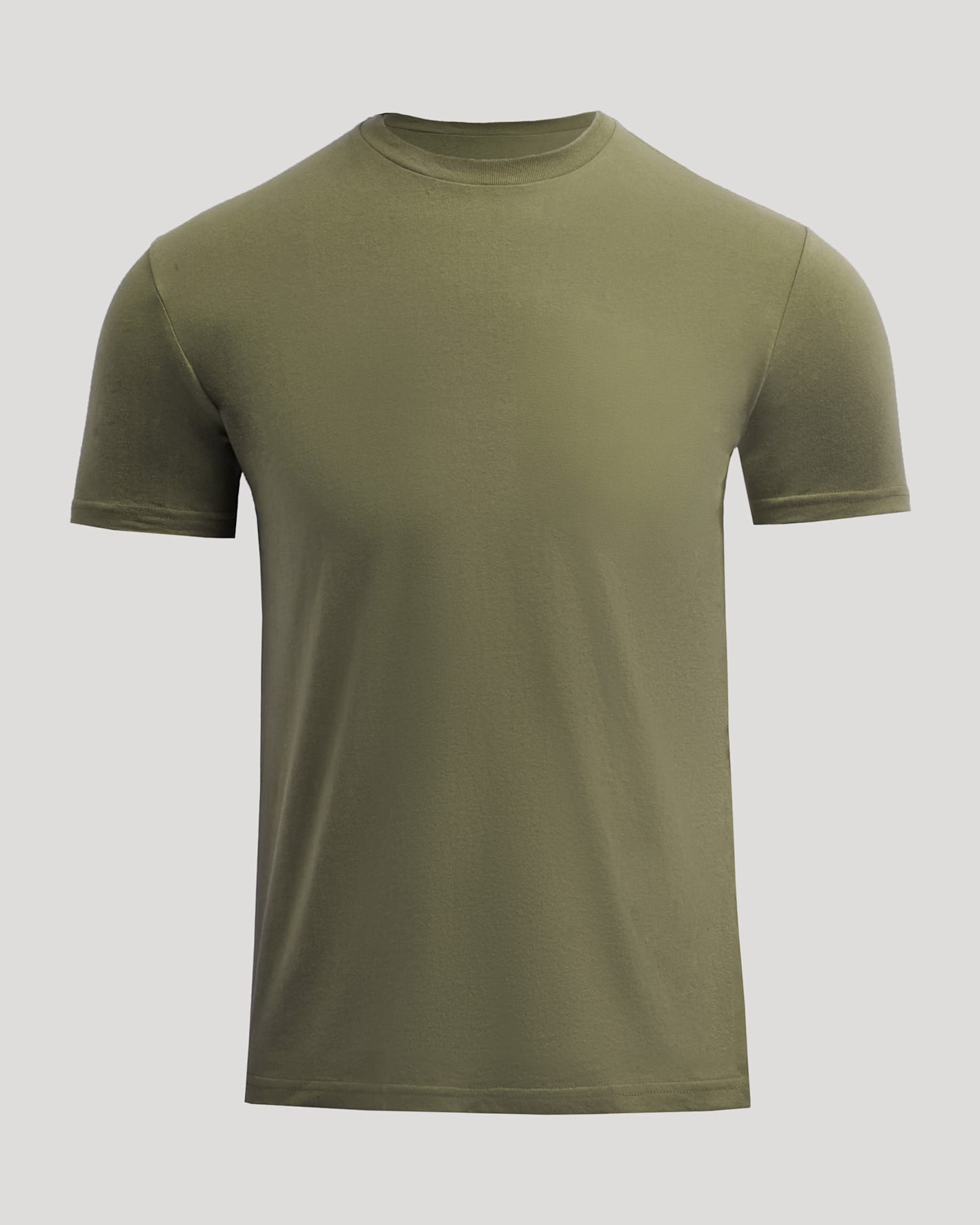 Green t-shirt on a light gray background