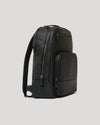 Premium Leather Backpack with zippered compartments and padded shoulder straps.