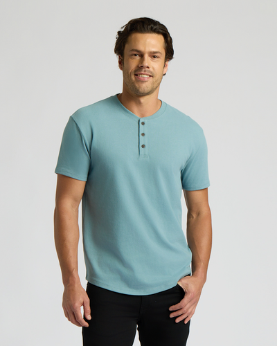 Heavyweight Curved Hem Henley