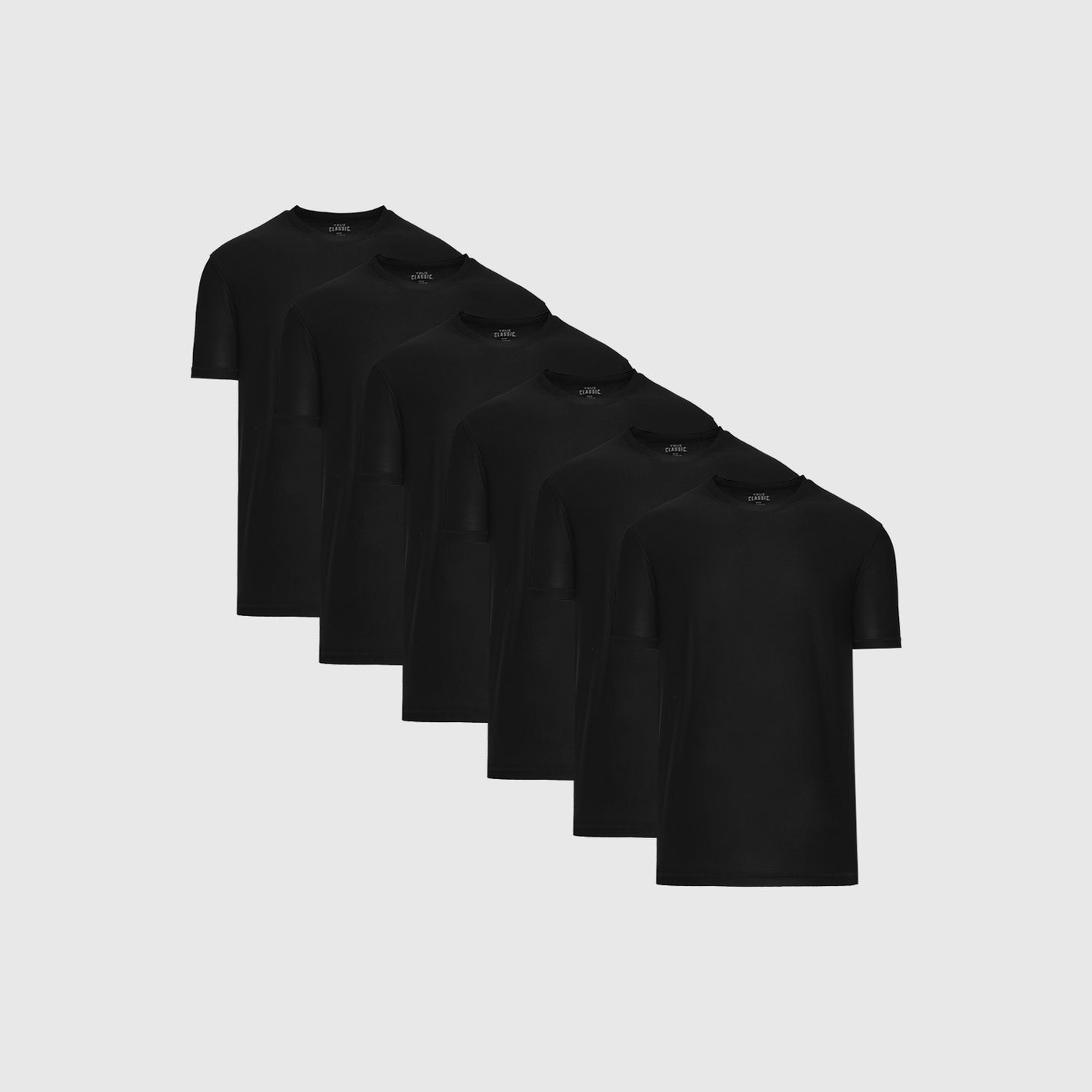 True Classic Men’s Active Crew Neck T-Shirts in a 6-pack set.
