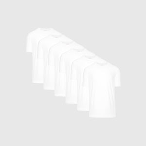 True ClassicTrue Classic Men’s Active Crew Neck T-Shirt 6-pack displayed staggered.