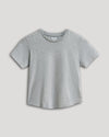 Boys' Heather Gray Classic Curved Hem Crew Neck T-Shirt laid flat.