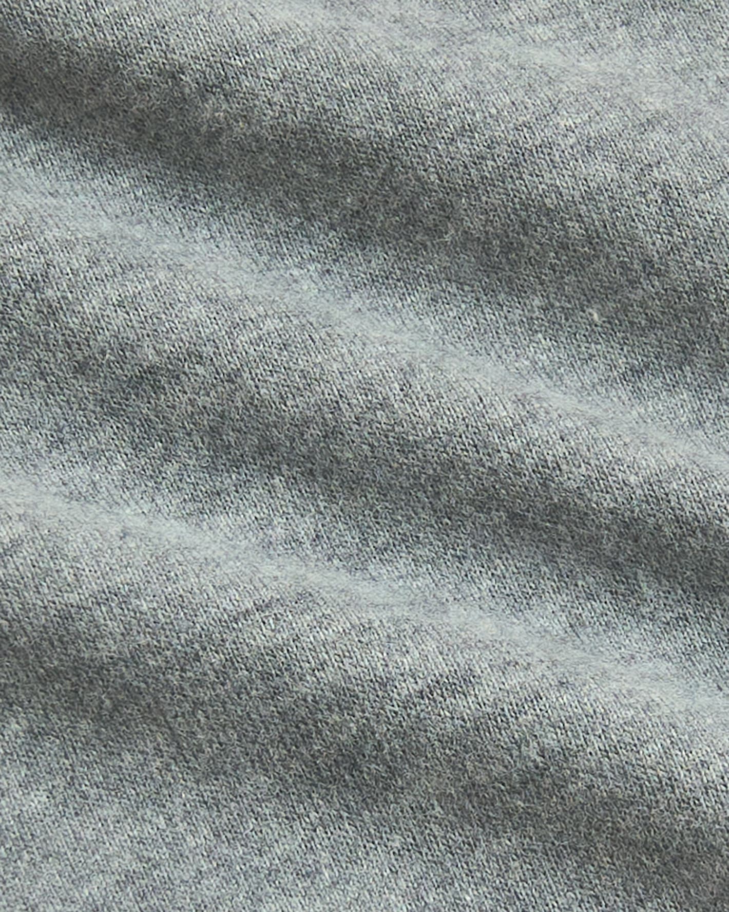 Boys' Heather Gray Classic Curved Hem Crew Neck fabric close-up.