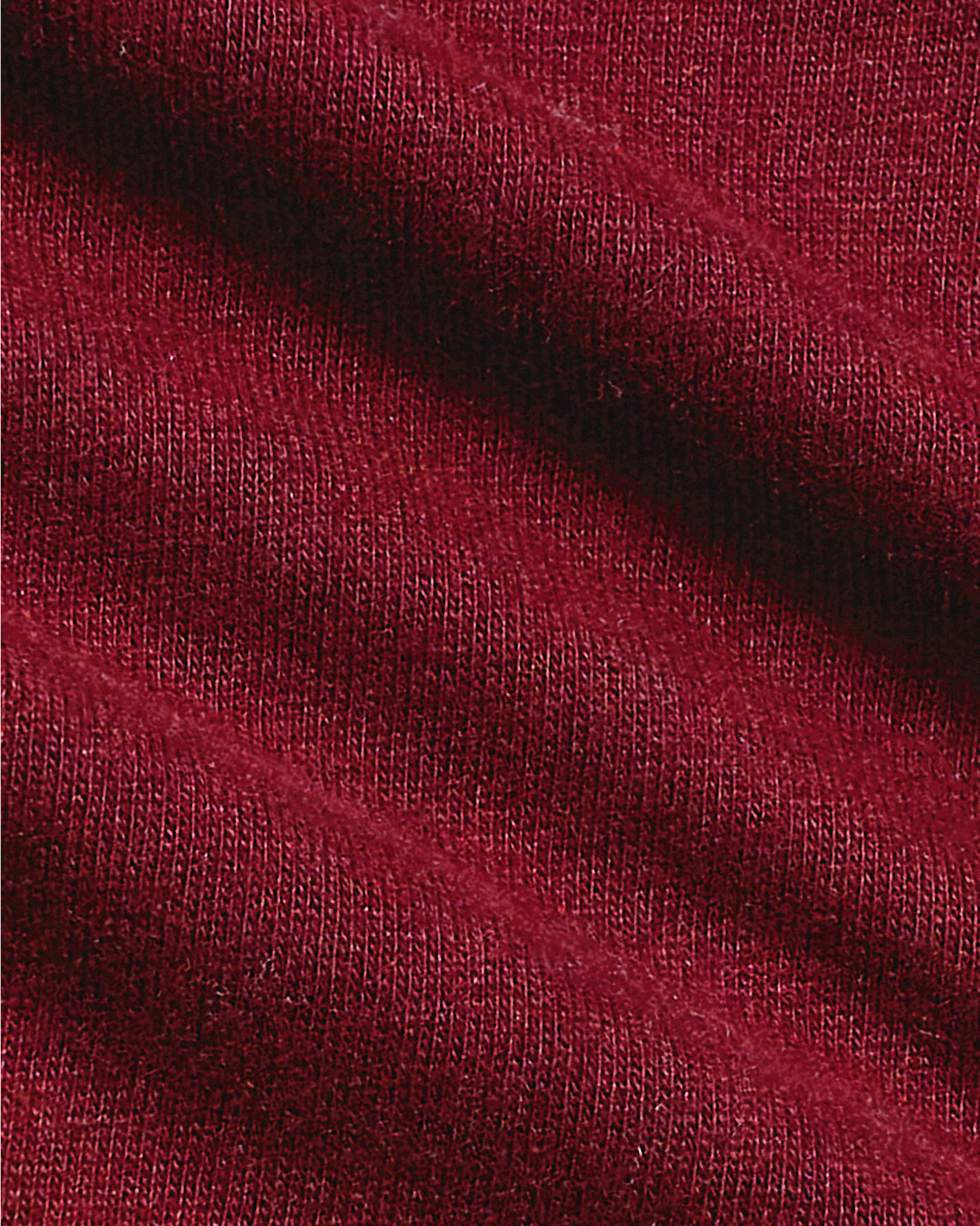 Boys' Classic Long Sleeve, burgundy knit fabric detail with seam.
