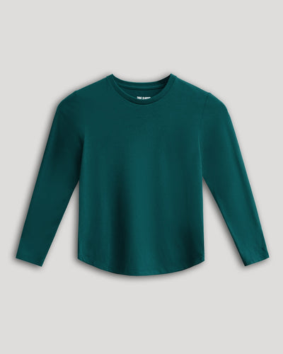 Boys' Long Sleeve Crew - Deep Emerald